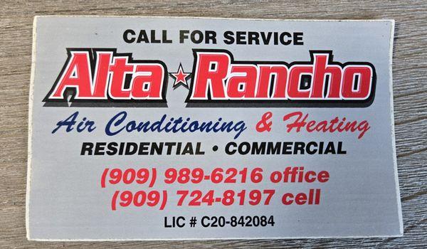 Alta Rancho Air Conditioning & Heating