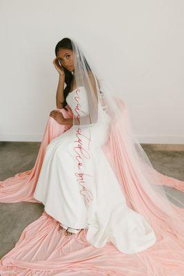 Definition of bespoke: a custom veil by Aisle Studio + Sara Gabriel