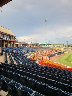 Behind 3rd base and consession.