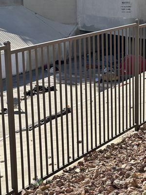 People climb over these gates as well