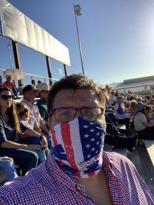 Face covering at the July 4th Rodeo