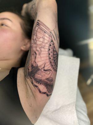 Japanese fan with crane, 1st session