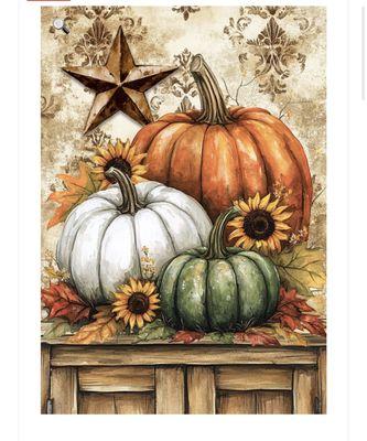 Rustic Pumpkins Fall Flag, You Can Get House or Garden Flag