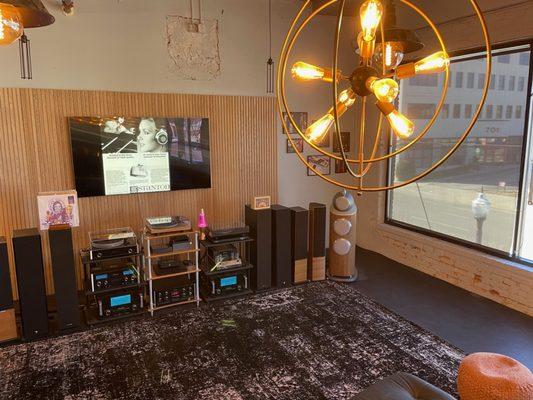 We have a great selection of high end speakers, amplifiers, turntables and even cables.