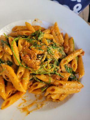 The dish with prosciutto.