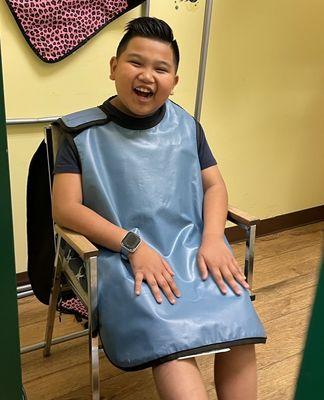 My happy boy getting his xrays