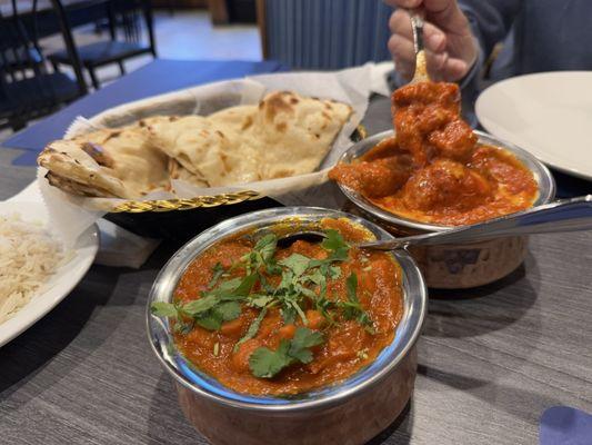 Butter chicken and Channa Masala