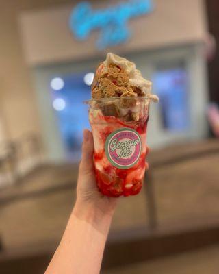 Strawberry cheese cake stacker