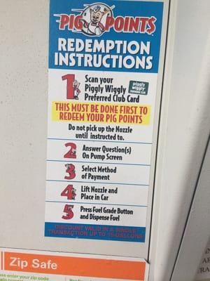 Use your Piggly Wiggly card (if you have enough points) to get a price break on gas.