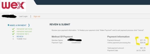 Outrageous $20 payment processing fee on a $70 dental premium