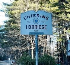 Entering Uxbridge, Mass. Uxbridge/Burrillville line