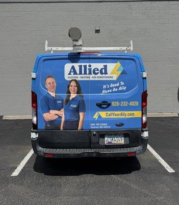 Our new van wrap for our electric, heating & air company