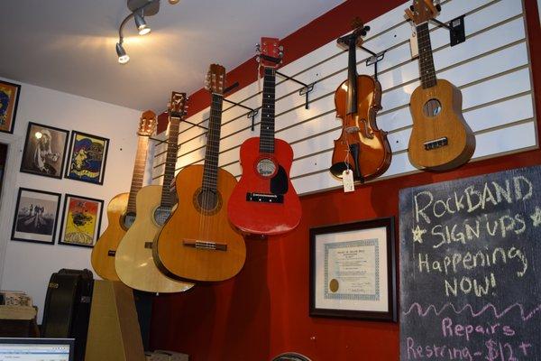 We also sell instruments! Drums, Guitars, Trumpets, Clarinets! If you can think it, we can get it!