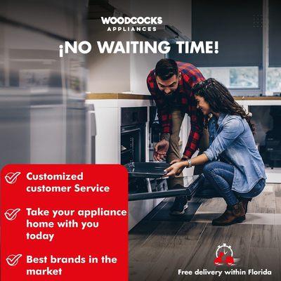 No waiting time to get what you need! Get your appliances now !