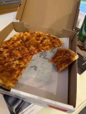 When their dough is fresh, the pizza is delicious but when their dough is old, then it's flat and greasy like this. Terrible.