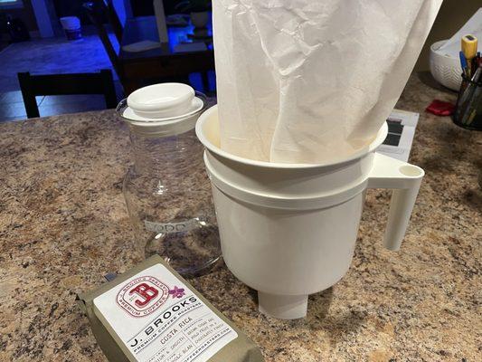 Setting up a cold brew with Costa Rica.  Yum!!