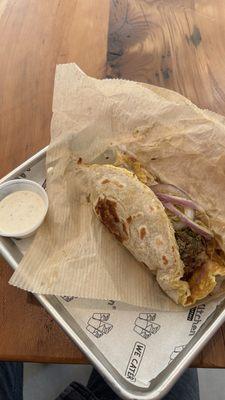 Lamb Kati roll with egg