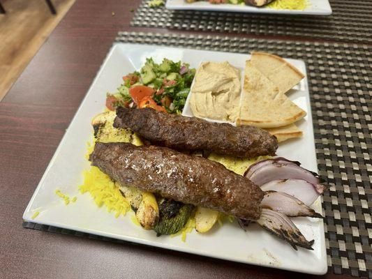 "Lamb Kabob Platter"