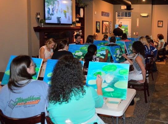 Parched Palette Drink And Paint event hosted by the Art And Frame Emporium