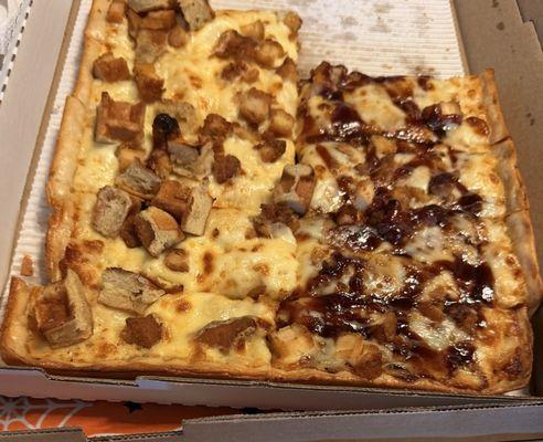 Chicken and Waffle / BBQ Chicken Pizza (Half and Half)