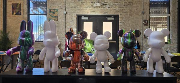 A few of our painted and unpainted figurines.