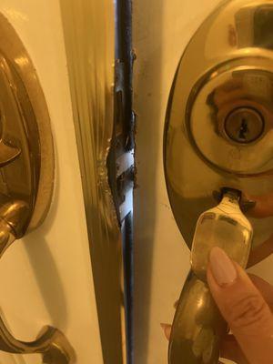 A+ Locksmith irreparably damaged our door! Other locksmiths have been able to open door WITHOUT damage