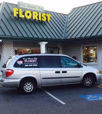 Front of shop and our delivery van...