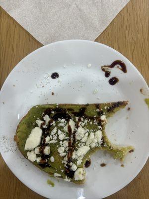 Avacado toast half eaten lol