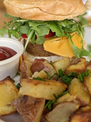 Breakfast sandwich w/ roasted potatoes!