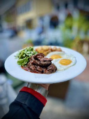 Steak and Sunny Eggs