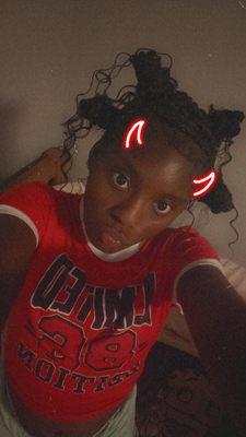 I did my own hair I did something new it's boho fulani braids with bantu knots