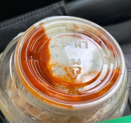 Mystery sauce so delish. Goes wonderfully with the included pita.