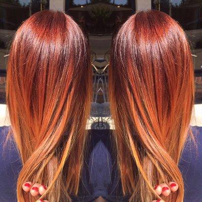 #colormelt #redcoppergoldhair #hairinlakeoswego