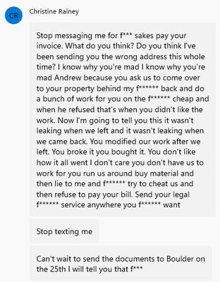 Text from Christine.