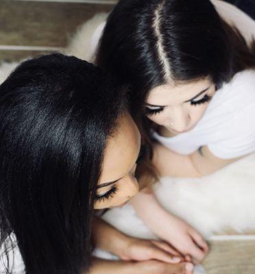 Full set mink eyelash extensions