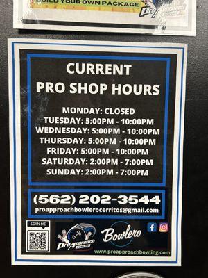 Current hours. Date 12/22