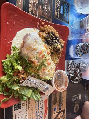 Chimichanga with shrimp and crab