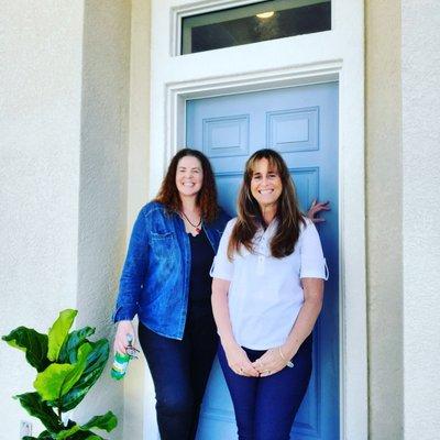 My clients front door welcomes the chi of prosperity and opportunity to her home and life- love her color choice of Tsunami Blue!