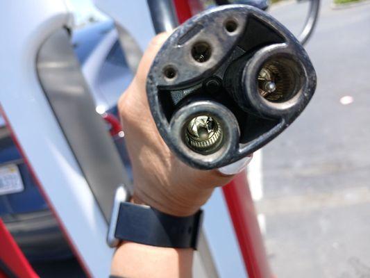 Showing one of the plugs with bent connector at station 5c at San Marcos near 78 Highway