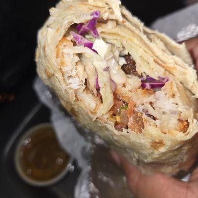 Inside of fish burrito