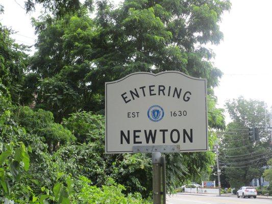 Entering Newton Sign from Wellesley.