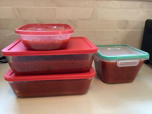 Made from their fresh tomatoes. The seafood and corn were eaten too fast for a photo!