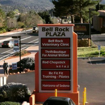Bell rock plaza sign