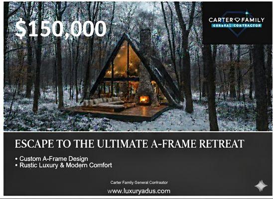 My personal favorite A-frame with a big fireplace Oregon 2025 built for 150,000