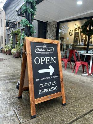 Walk through the Scoop Shop if you're on railroad Ave!