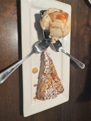 Coconut tart with salted caramel ice cream