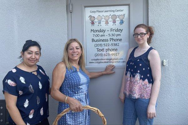 Grand opening event, Director in the center with two of our awesome teachers, Ms. Nayeli and Ms. Diana