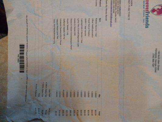 This is the only paperwork they gave me...no test results...