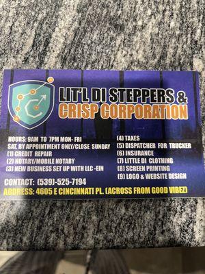 Lit'l Di Steppers & Crisp