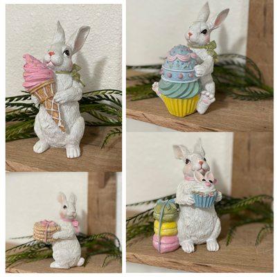 Cute bunnies with treats